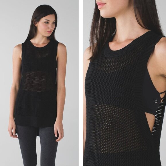 lululemon athletica Sweaters - Lululemon Simply The Vest Primo Cotton Yarns In Black Size 4